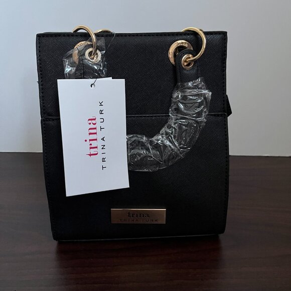 Trina Turk Double Handle Crossbody Black w/ Front Slip Pocket NEW - Picture 6 of 12